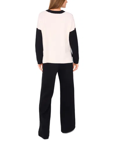 Vince Camuto Women's Colorblocked Drop-shoulder Sweater In Black