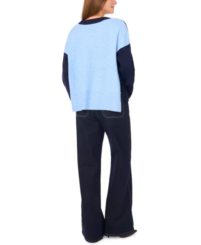 Vince Camuto Women's Colorblocked Drop-shoulder Sweater In Blue