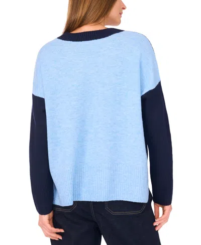 Vince Camuto Women's Colorblocked Drop-shoulder Sweater In Blue