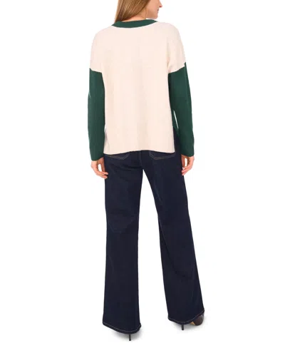 Vince Camuto Women's Colorblocked Drop-shoulder Sweater In Green