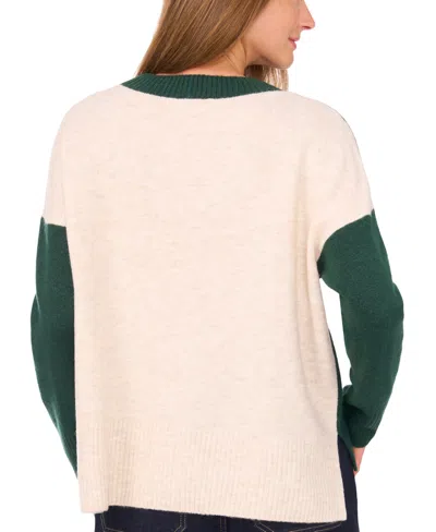 Vince Camuto Women's Colorblocked Drop-shoulder Sweater In Green