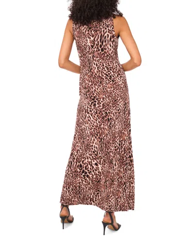 Vince Camuto Leopard Print Sleeveless Shell In Brown