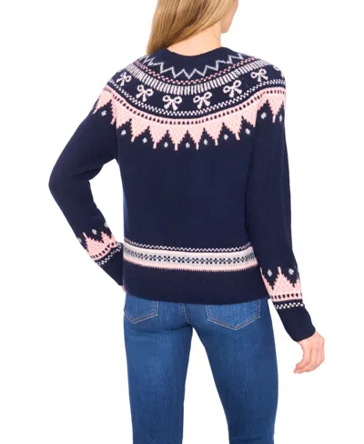 Cece Women's Ribbon Fair Isle Crewneck Sweater In Multi