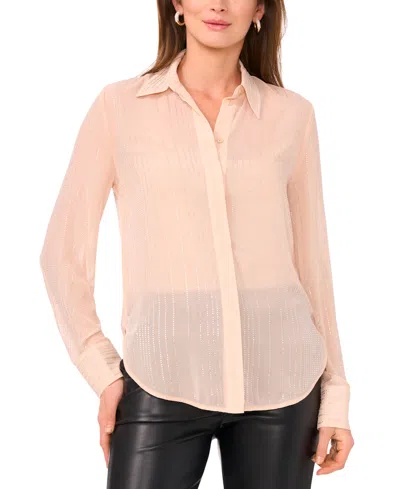 Vince Camuto Collared Blouse In Neutral
