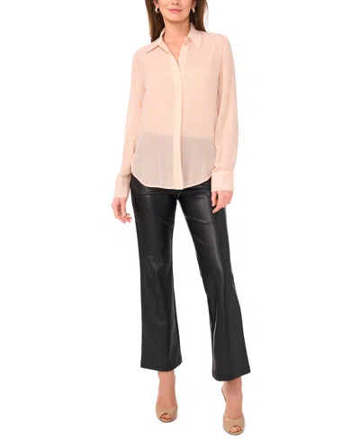 Vince Camuto Collared Blouse In Neutral