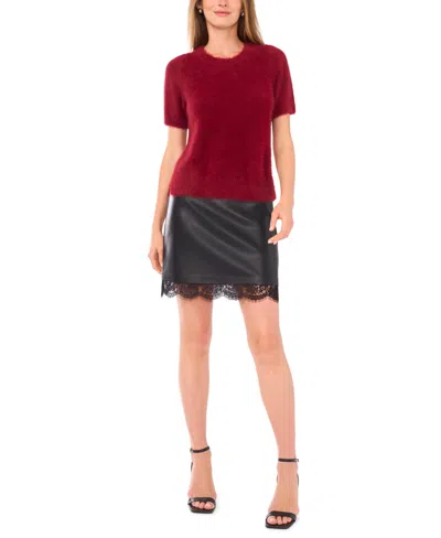 Vince Camuto Eyelash Crewneck Sweater In Black