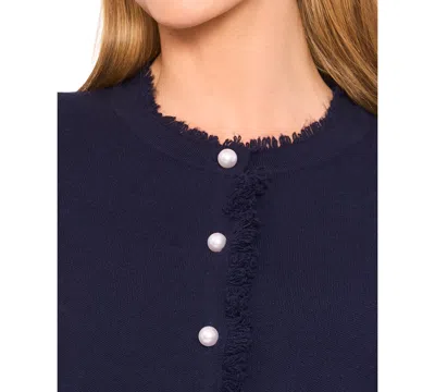 Cece Women's Fringe Long Sleeves Cardigan In Blue