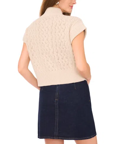 Vince Camuto Pointelle Turtleneck Sweater In Gold