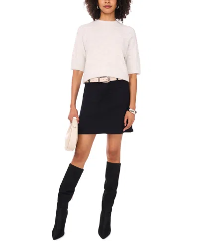 Vince Camuto Women's Cozy Mock Neck Short-sleeve Sweater In Multi