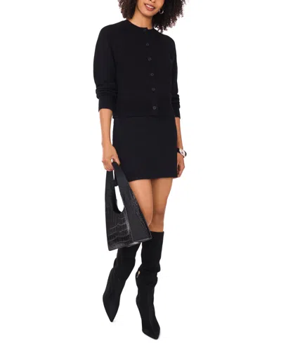 Vince Camuto Women's Raglan Crewneck Cardigan In Black