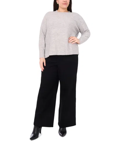 Vince Camuto Plus Size Sequin Crewneck Sweater In Silver