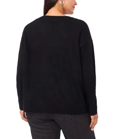 Vince Camuto Plus Size Long Sleeve Sweater In Black