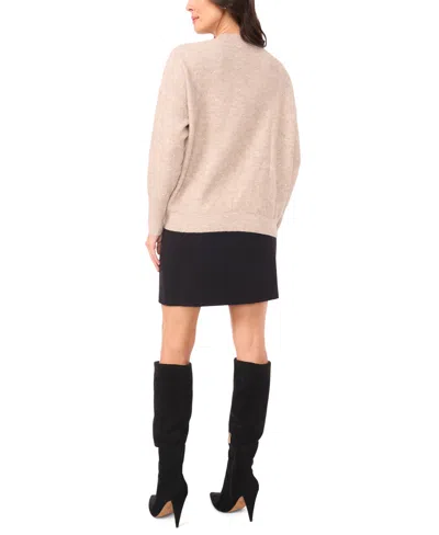 Vince Camuto Women's Sequin Long Sleeve Crewneck Sweater In Brown