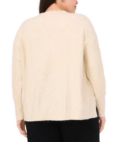 Vince Camuto Plus Size Sequin Crewneck Sweater In White