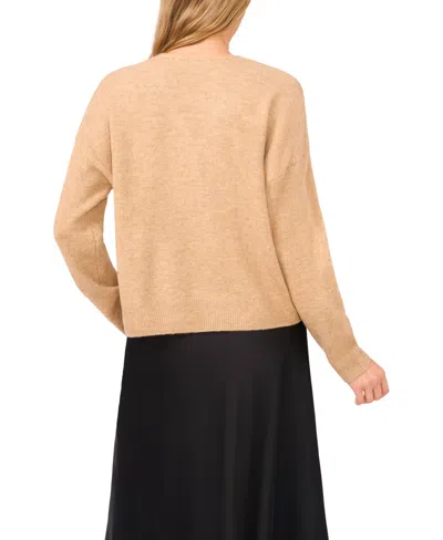 Cece Bow Front Sweter In Neutral