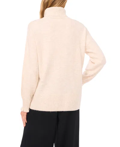 Cece Embroidered Ribbon Turtleneck Sweater In Neutral