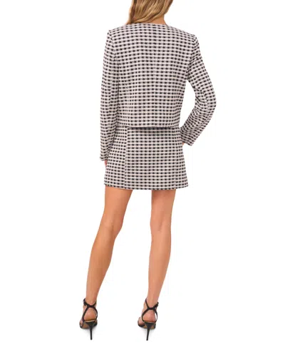 Cece Metallic Button Front Tweed Miniskirt In Animal Print