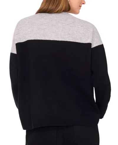 Vince Camuto Women's Cozy Extended Shoulder Color Blocked Sweater In Black