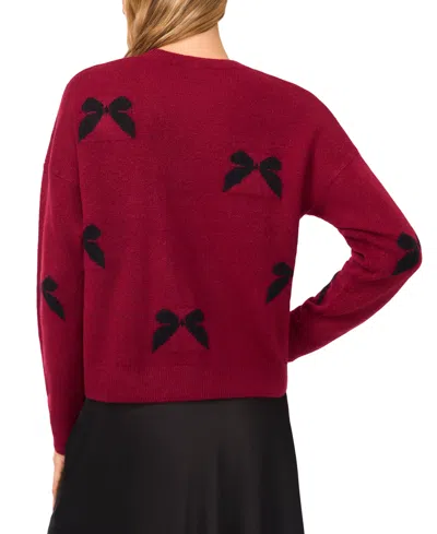 Cece Bow Detail Sweater In Burgundy
