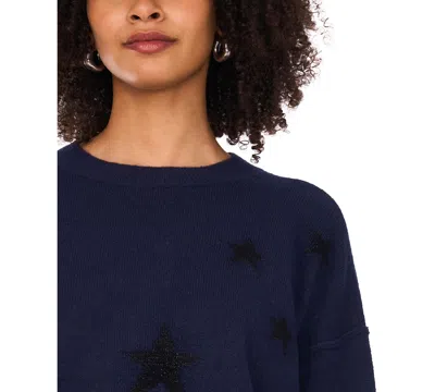 Vince Camuto Women's Crew Neck Long Sleeve Sweater In Blue