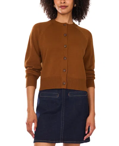 Vince Camuto Women's Raglan Crewneck Cardigan In Brown