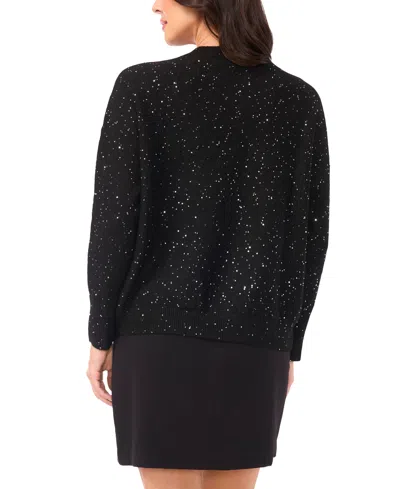 Vince Camuto Sequin Crewneck Sweater In Black