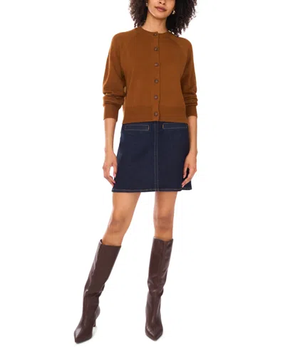 Vince Camuto Women's Raglan Crewneck Cardigan In Brown