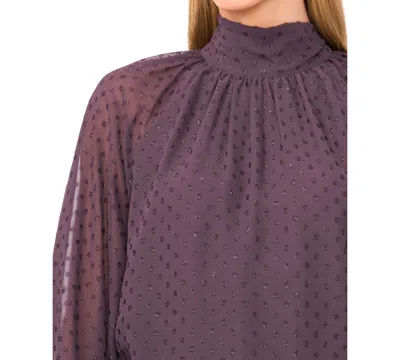 Cece Women's Long-sleeve Bow Neck Raglan Blouse In Purple