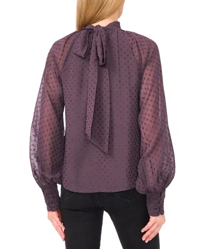 Cece Women's Long-sleeve Bow Neck Raglan Blouse In Purple