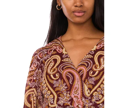 Msk Women's Long Sleeve Belted Maxi Dress In Multi