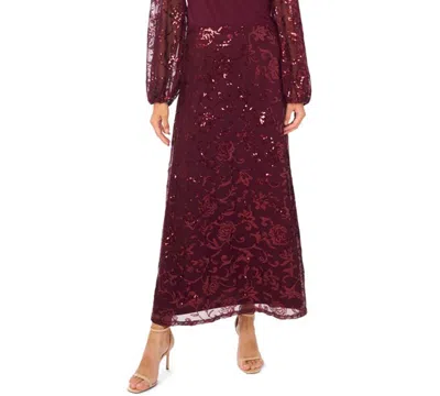 Msk Women's Basic Elastic Waist Maxi Skirt In Burgundy