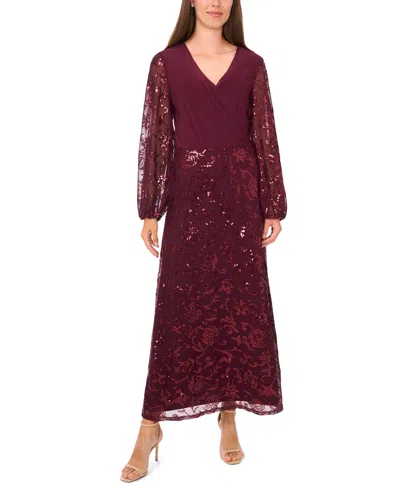 Msk Women's Basic Elastic Waist Maxi Skirt In Burgundy