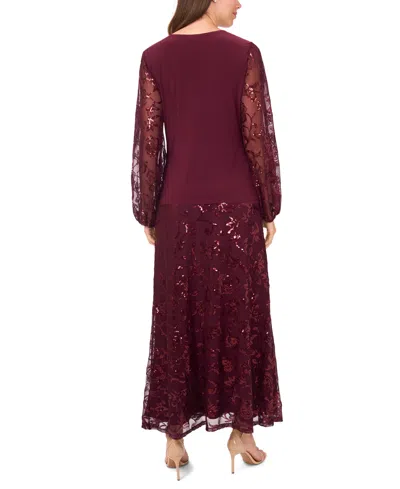 Msk Women's Basic Elastic Waist Maxi Skirt In Burgundy