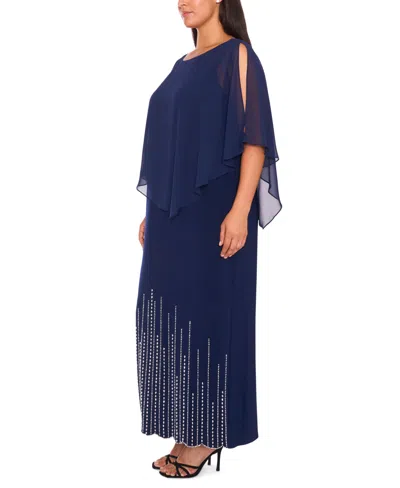 Msk Plus-size Women's Faraj Maxi Dress In Blue
