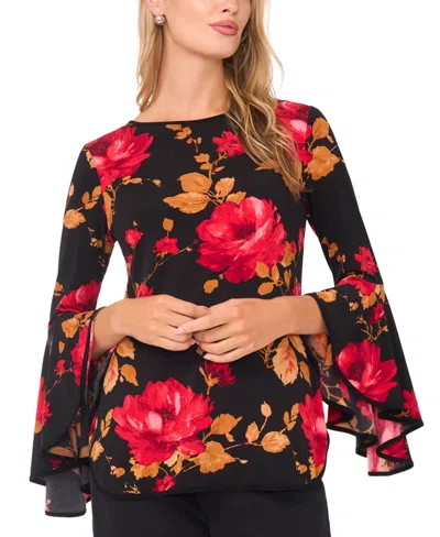 Sam & Jess Women's Printed Bell Sleeve Top In Multi