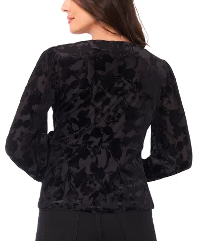 Sam & Jess Women's V-neck Wrap Top In Black