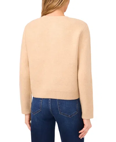 Cece Women's Long Sleeve Patch Pockets Cardigan In Brown