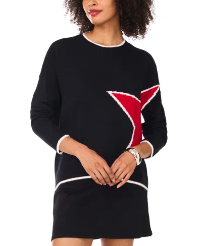 Vince Camuto Women's Star Print Crewneck Sweater In Animal Print