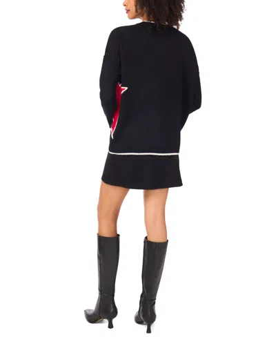 Vince Camuto Women's Star Print Crewneck Sweater In Animal Print