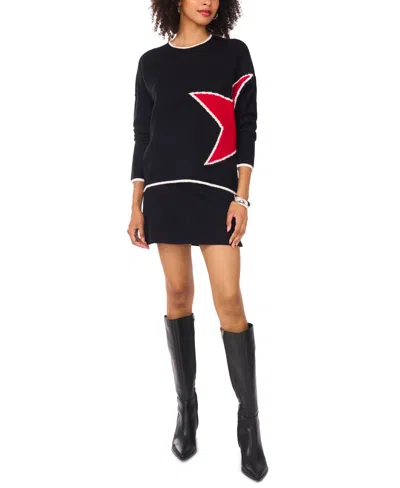 Vince Camuto Women's Star Print Crewneck Sweater In Animal Print
