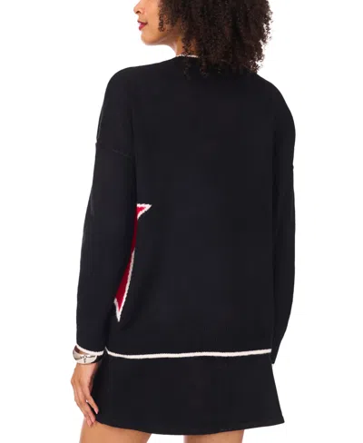 Vince Camuto Women's Star Print Crewneck Sweater In Animal Print