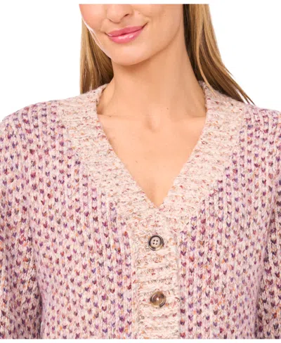 Cece Tuck Stitch Grandpa Button-up Cardigan In Multi