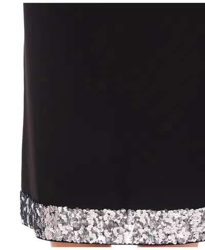 Cece Womens Sequin Trim Top Midi Skirt In Black