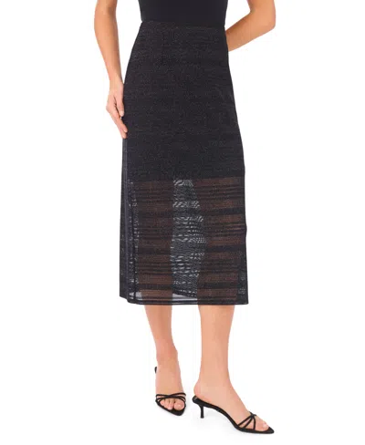 Cece Sparkle Knit Midi Skirt In Black