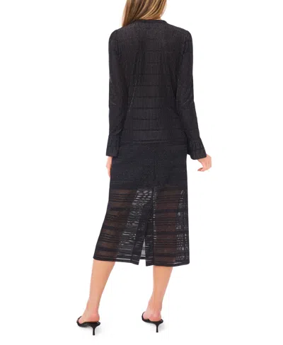 Cece Sparkle Knit Midi Skirt In Black