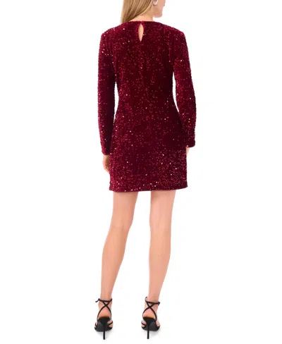 Vince Camuto Women's Long-sleeve Sequin Dress In Burgundy