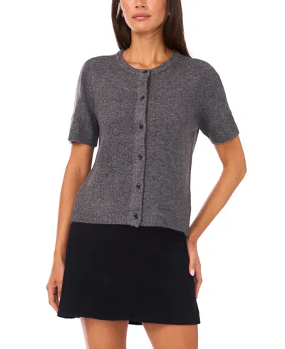 Vince Camuto Women's Crewneck Cropped Cardigan Sweater In Gray