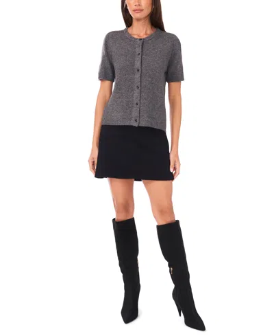 Vince Camuto Women's Crewneck Cropped Cardigan Sweater In Gray