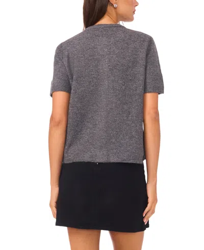 Vince Camuto Women's Crewneck Cropped Cardigan Sweater In Gray