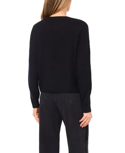Cece Heatset Bow Pullover Sweater In Black